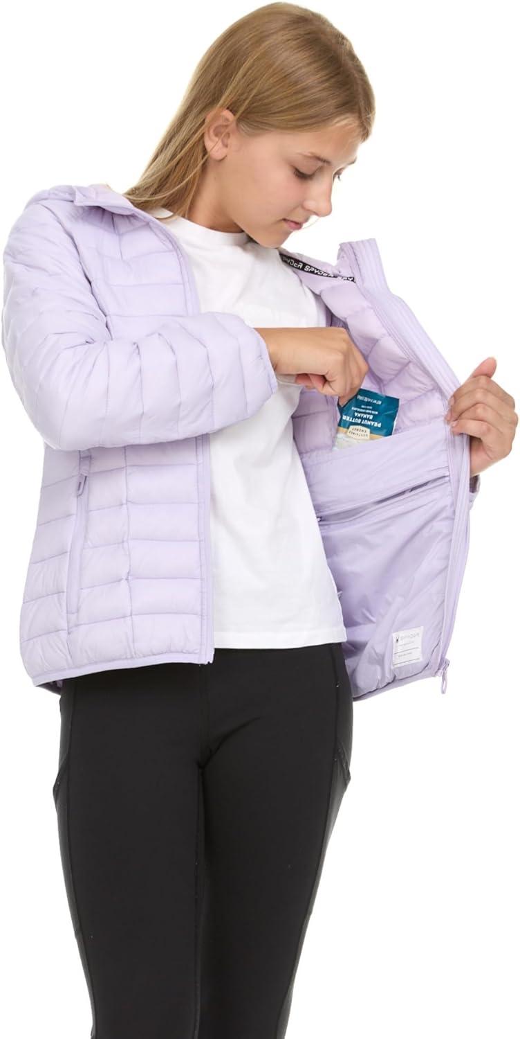 imageSpyder Girls Puffer Jacket with Hood Packable Girls Winter Coats Lightweight Ski Snow OuterwearDusty Purple