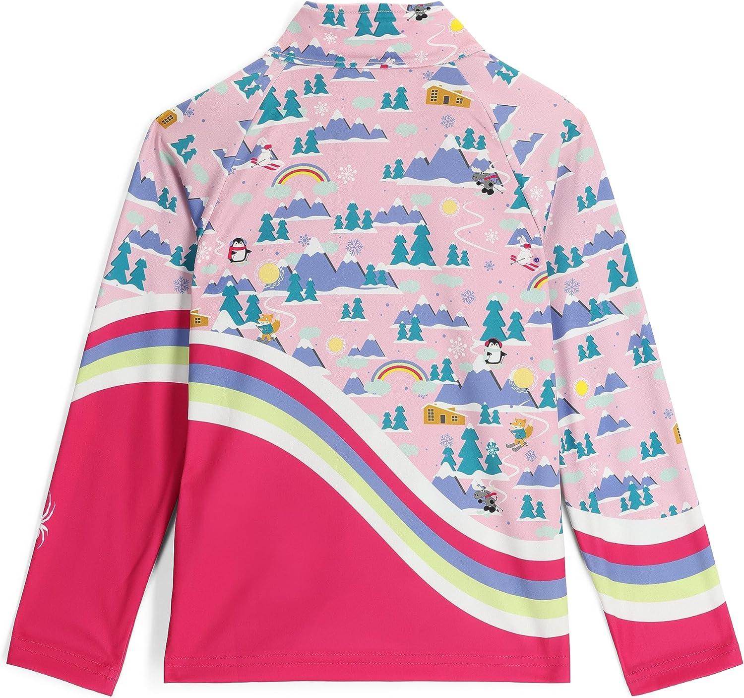 imageSpyder Girls Reflect Half Zip TNeck Ski Base Layer JacketPetal Pink