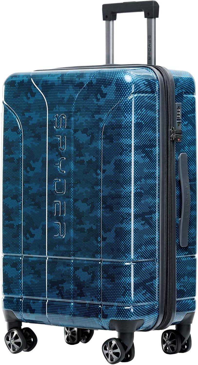imageSpyder Matrix 25 Inch Medium Checked Luggage Expandable Hardside Upright Suitcase with 360 Spinner Wheels TSA Approved Lock BlueBlue