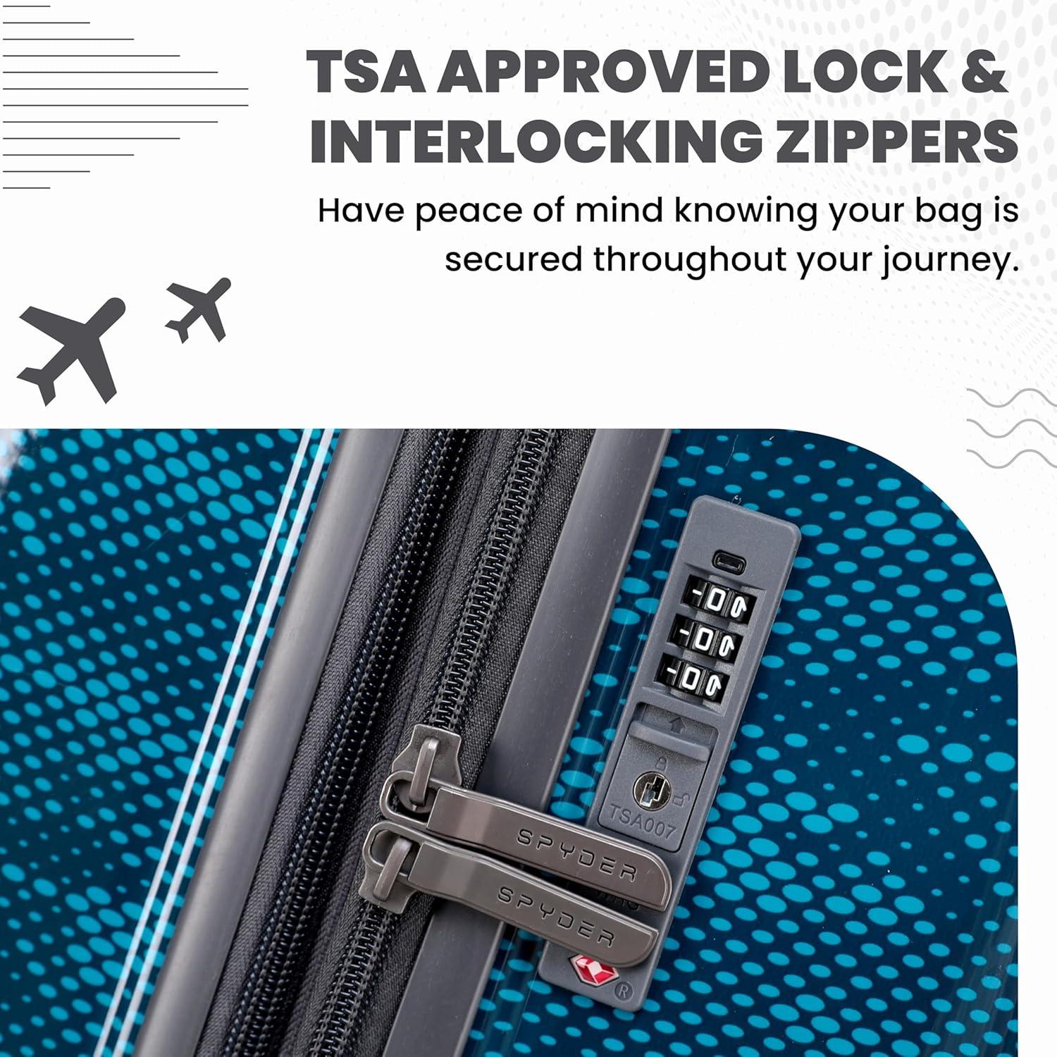imageSpyder Matrix 25 Inch Medium Checked Luggage Expandable Hardside Upright Suitcase with 360 Spinner Wheels TSA Approved Lock BlueBlue