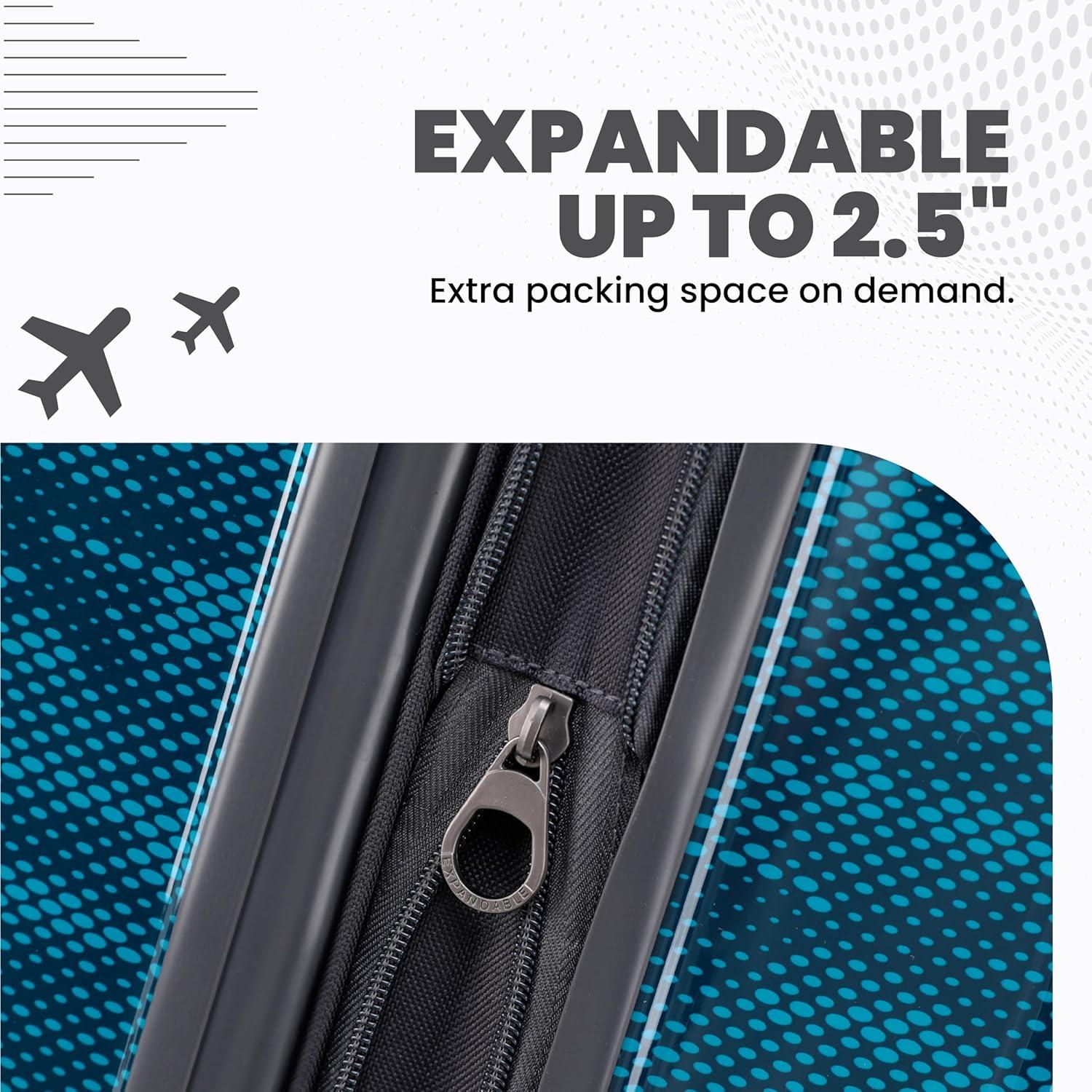 imageSpyder Matrix 25 Inch Medium Checked Luggage Expandable Hardside Upright Suitcase with 360 Spinner Wheels TSA Approved Lock BlueBlue