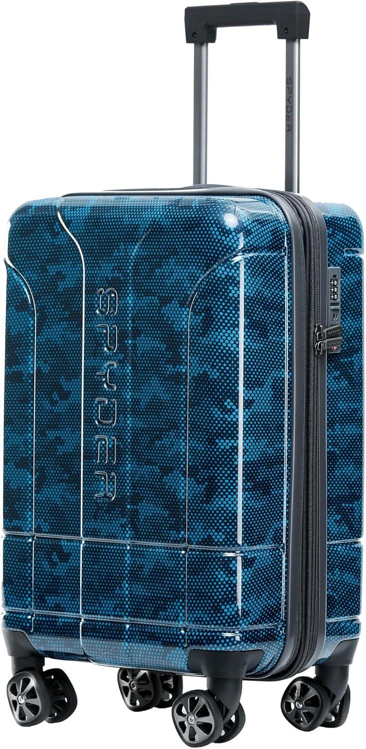 imageSpyder Matrix 25 Inch Medium Checked Luggage Expandable Hardside Upright Suitcase with 360 Spinner Wheels TSA Approved Lock BlueBlue