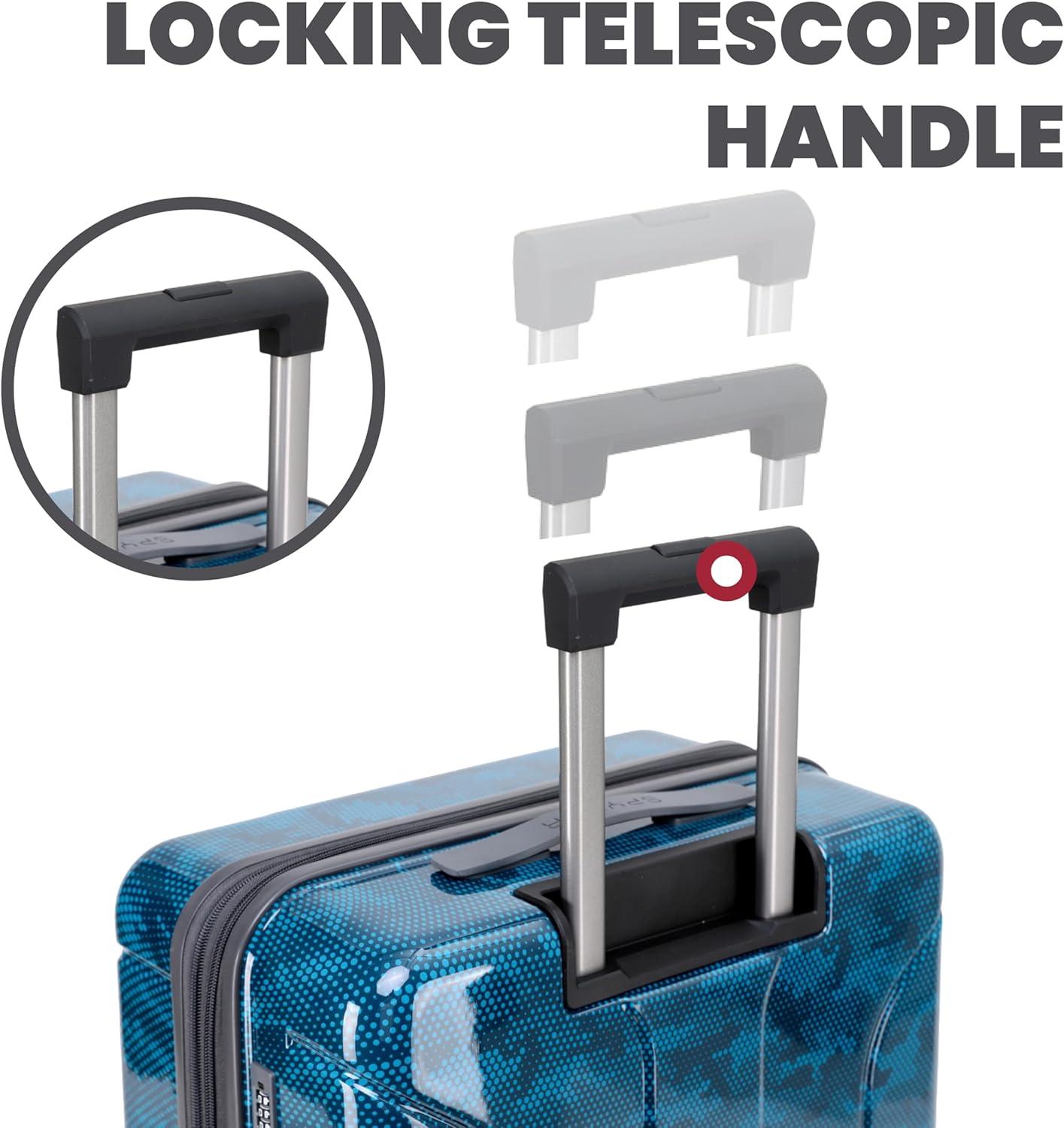 imageSpyder Matrix 25 Inch Medium Checked Luggage Expandable Hardside Upright Suitcase with 360 Spinner Wheels TSA Approved Lock BlueBlue