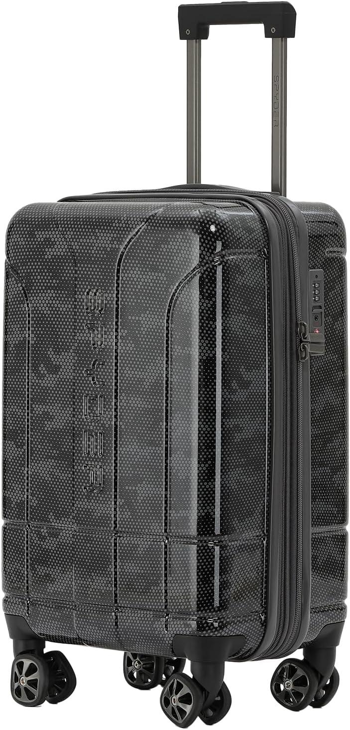 imageSpyder Matrix 25 Inch Medium Checked Luggage Expandable Hardside Upright Suitcase with 360 Spinner Wheels TSA Approved Lock BlueGrayBlack