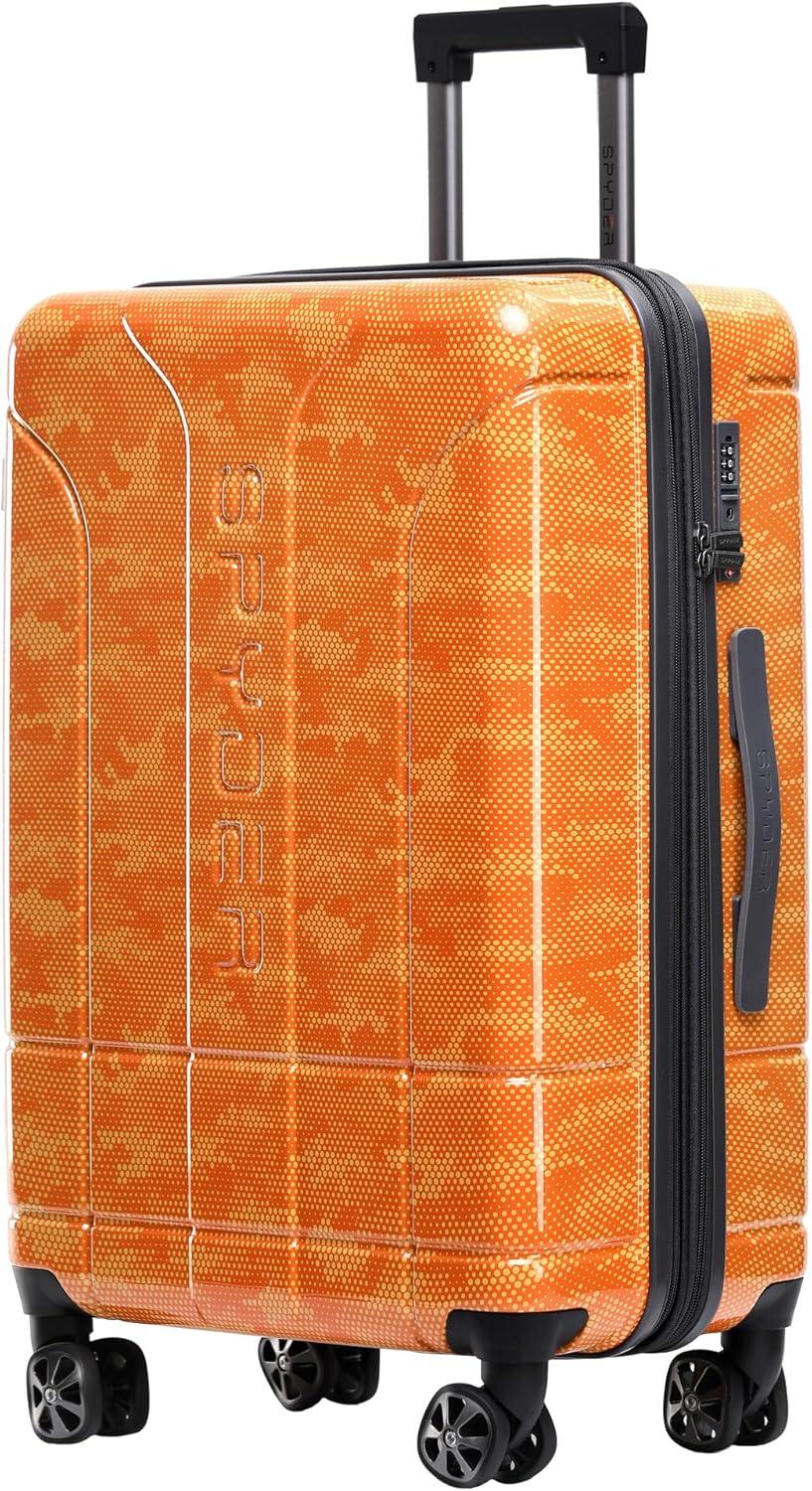 imageSpyder Matrix 25 Inch Medium Checked Luggage Expandable Hardside Upright Suitcase with 360 Spinner Wheels TSA Approved Lock BlueOrange