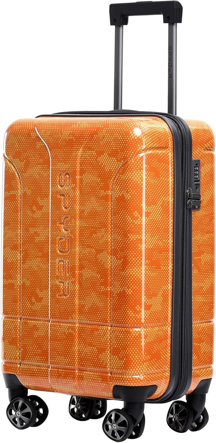 imageSpyder Matrix 25 Inch Medium Checked Luggage Expandable Hardside Upright Suitcase with 360 Spinner Wheels TSA Approved Lock BlueOrange
