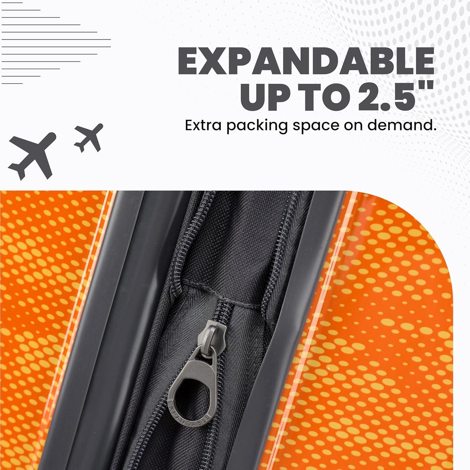 imageSpyder Matrix 25 Inch Medium Checked Luggage Expandable Hardside Upright Suitcase with 360 Spinner Wheels TSA Approved Lock BlueOrange