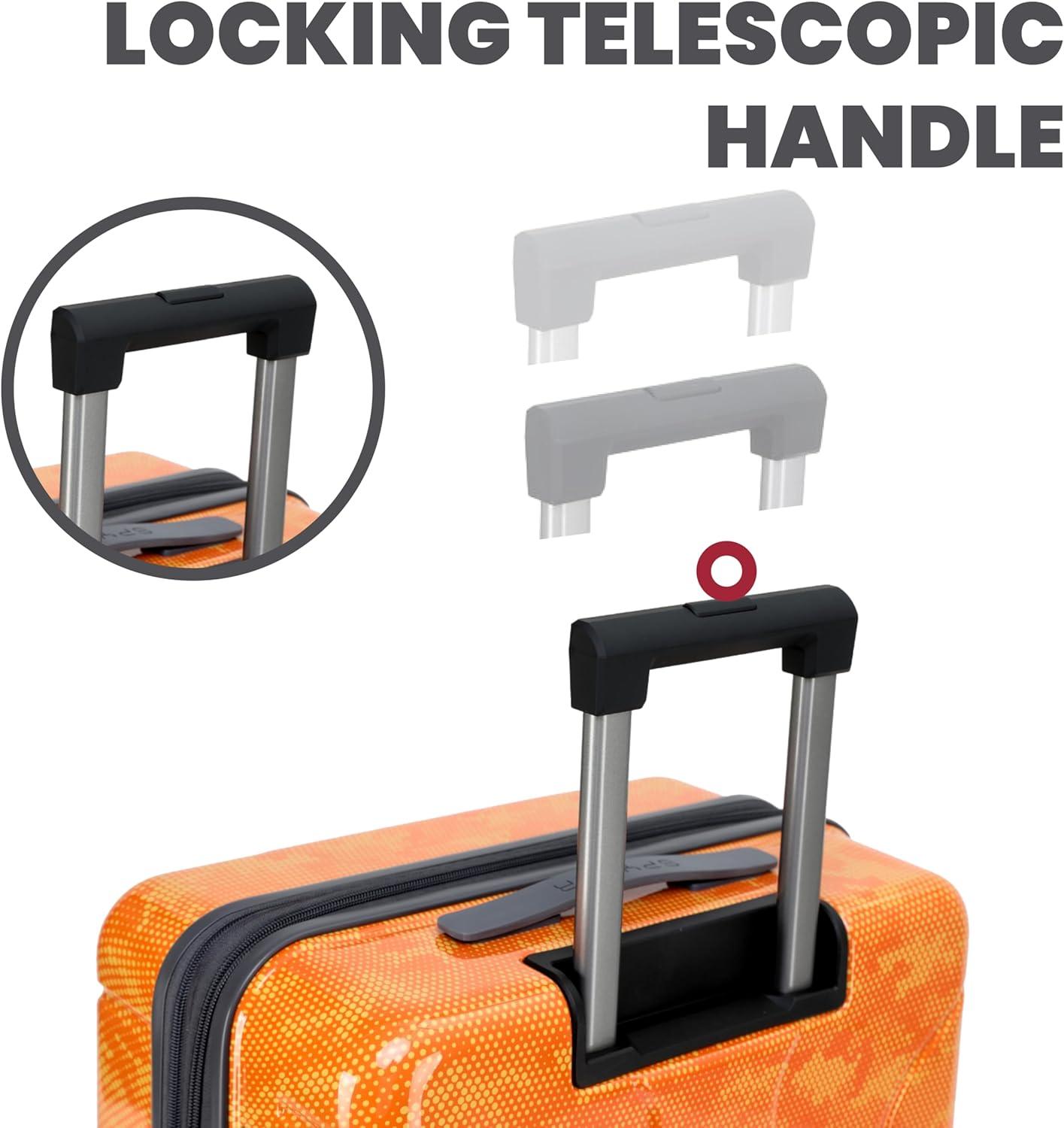 imageSpyder Matrix 25 Inch Medium Checked Luggage Expandable Hardside Upright Suitcase with 360 Spinner Wheels TSA Approved Lock BlueOrange