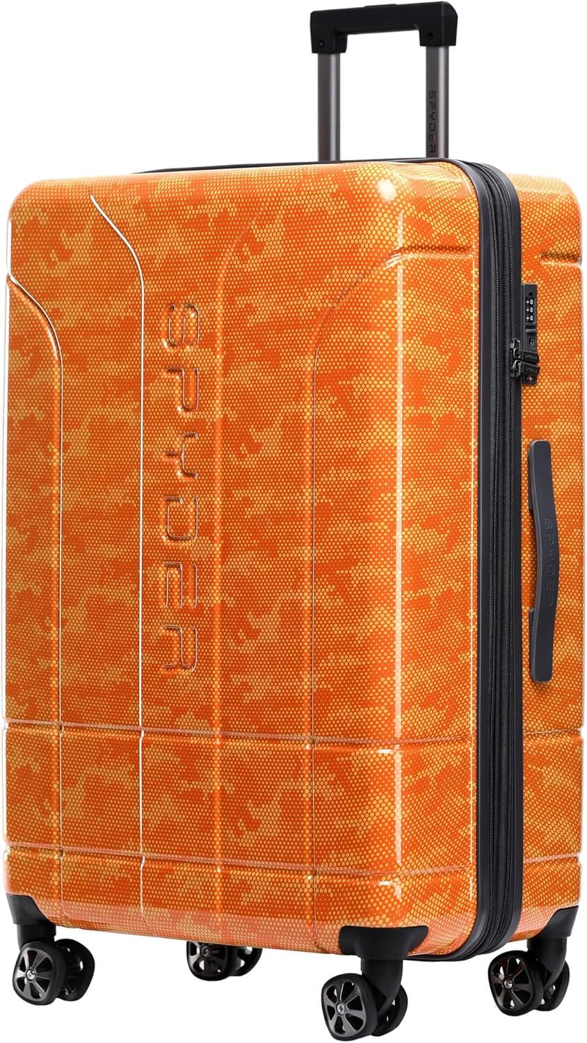 imageSpyder Matrix 25 Inch Medium Checked Luggage Expandable Hardside Upright Suitcase with 360 Spinner Wheels TSA Approved Lock BlueOrange