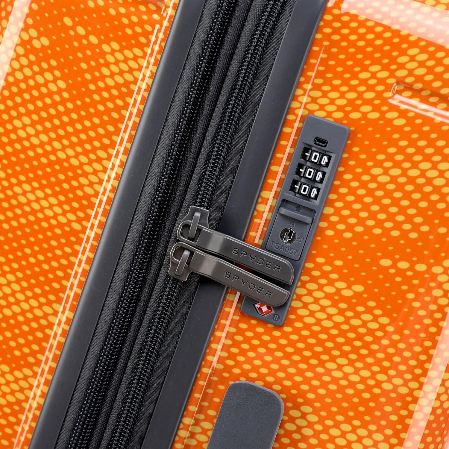 imageSpyder Matrix 25 Inch Medium Checked Luggage Expandable Hardside Upright Suitcase with 360 Spinner Wheels TSA Approved Lock BlueOrange