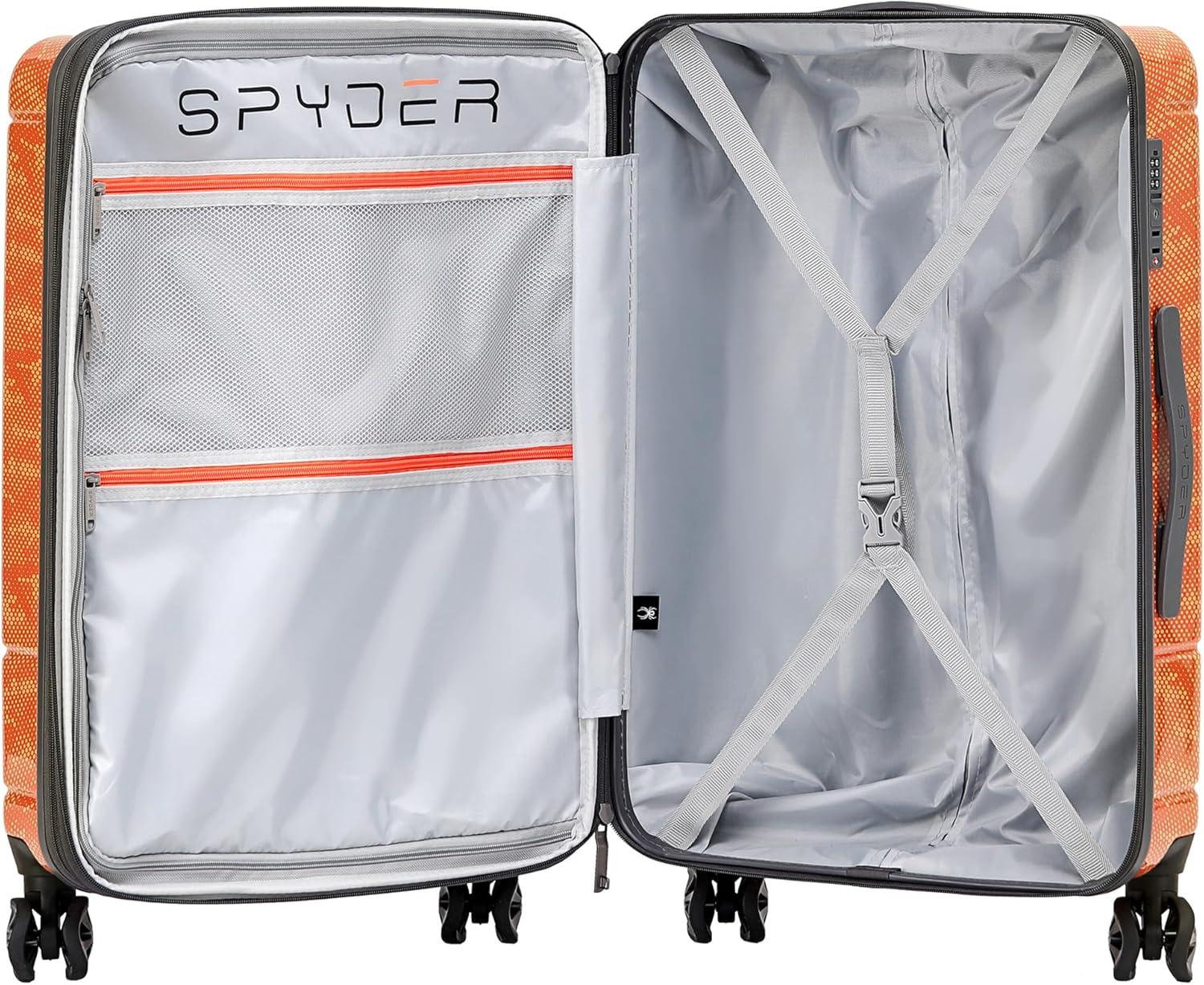 imageSpyder Matrix 25 Inch Medium Checked Luggage Expandable Hardside Upright Suitcase with 360 Spinner Wheels TSA Approved Lock BlueOrange