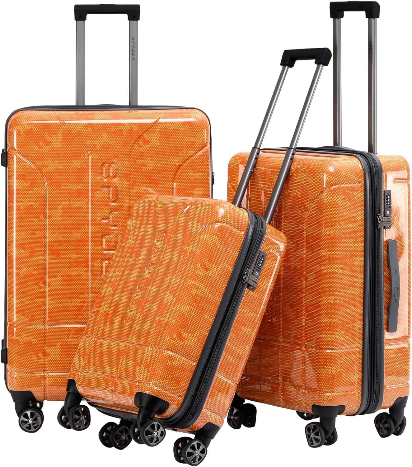 imageSpyder Matrix 25 Inch Medium Checked Luggage Expandable Hardside Upright Suitcase with 360 Spinner Wheels TSA Approved Lock BlueOrange
