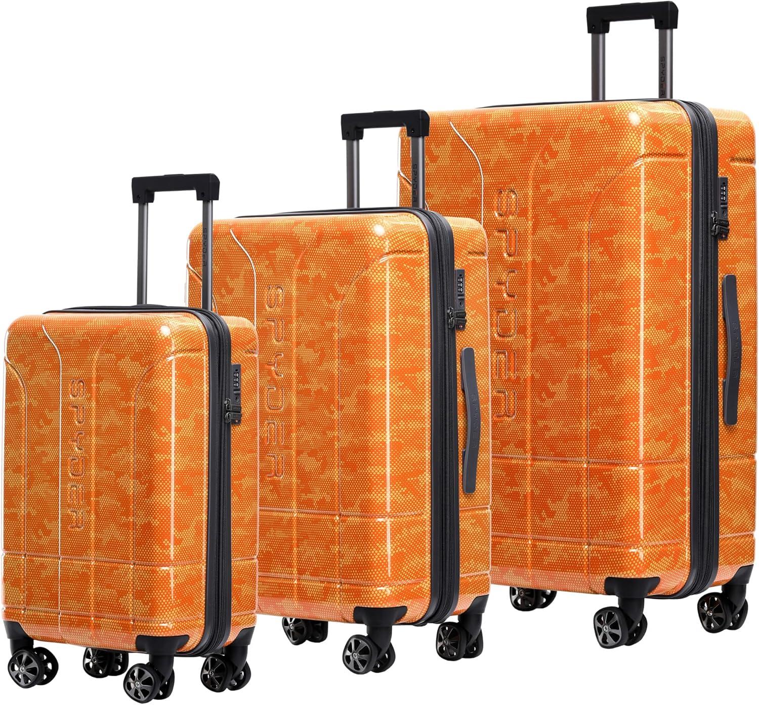 imageSpyder Matrix 25 Inch Medium Checked Luggage Expandable Hardside Upright Suitcase with 360 Spinner Wheels TSA Approved Lock BlueOrange