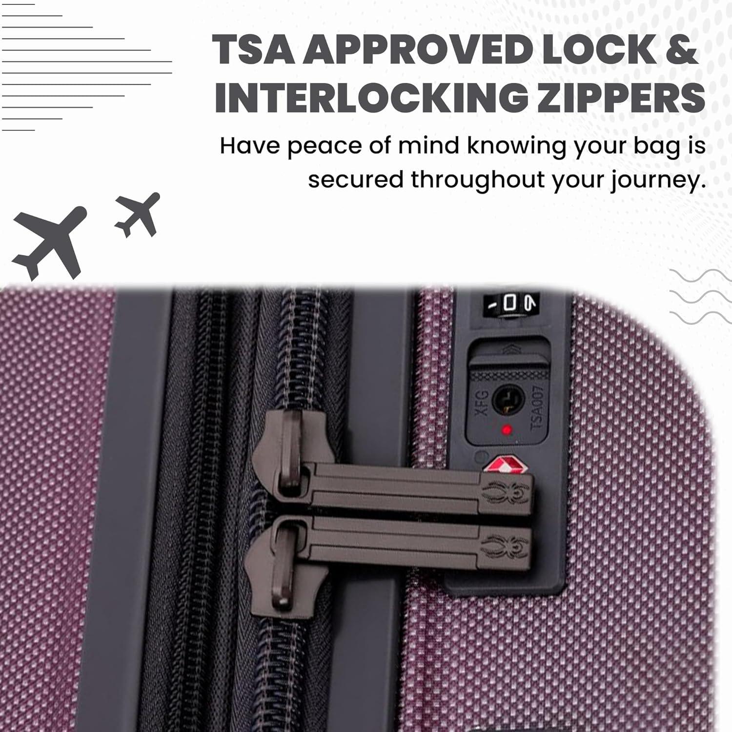 imageSpyder Rails Expandable Hardside Upright Suitcase with 360 Spinner Wheels TSA Approved Lock Black Medium CheckedBurgundy