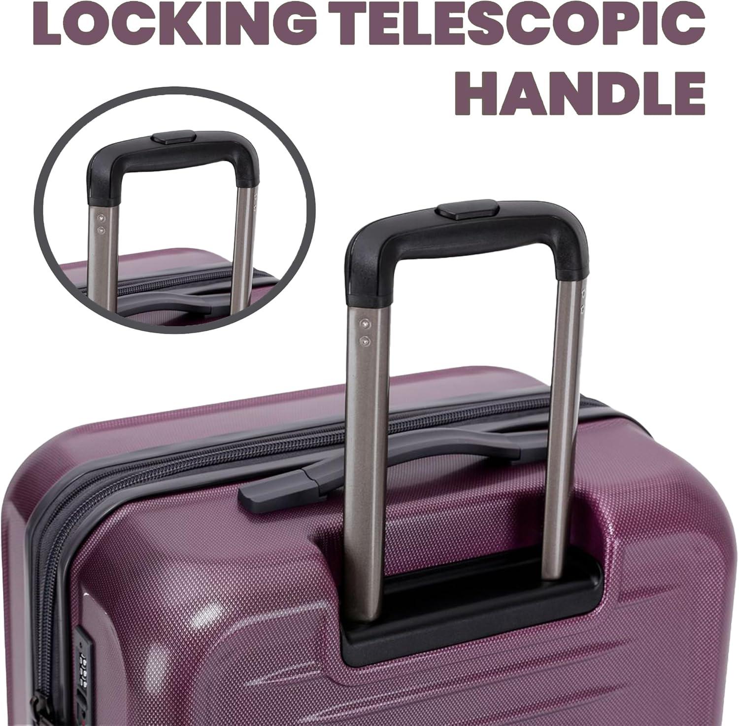 imageSpyder Rails Expandable Hardside Upright Suitcase with 360 Spinner Wheels TSA Approved Lock Black Medium CheckedBurgundy