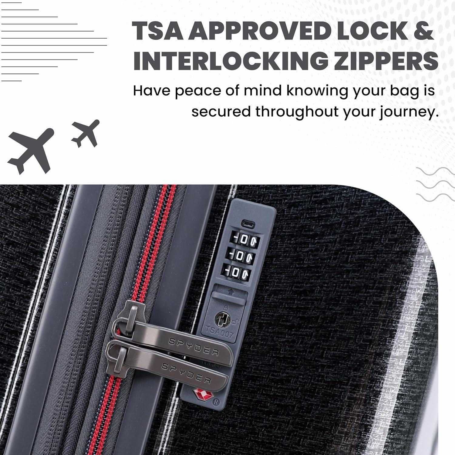 imageSpyder Traverse 20 Inch Carry On Expandable Hardside Upright Suitcase with 360 Spinner Wheels TSA Approved Lock SilverCharcoal