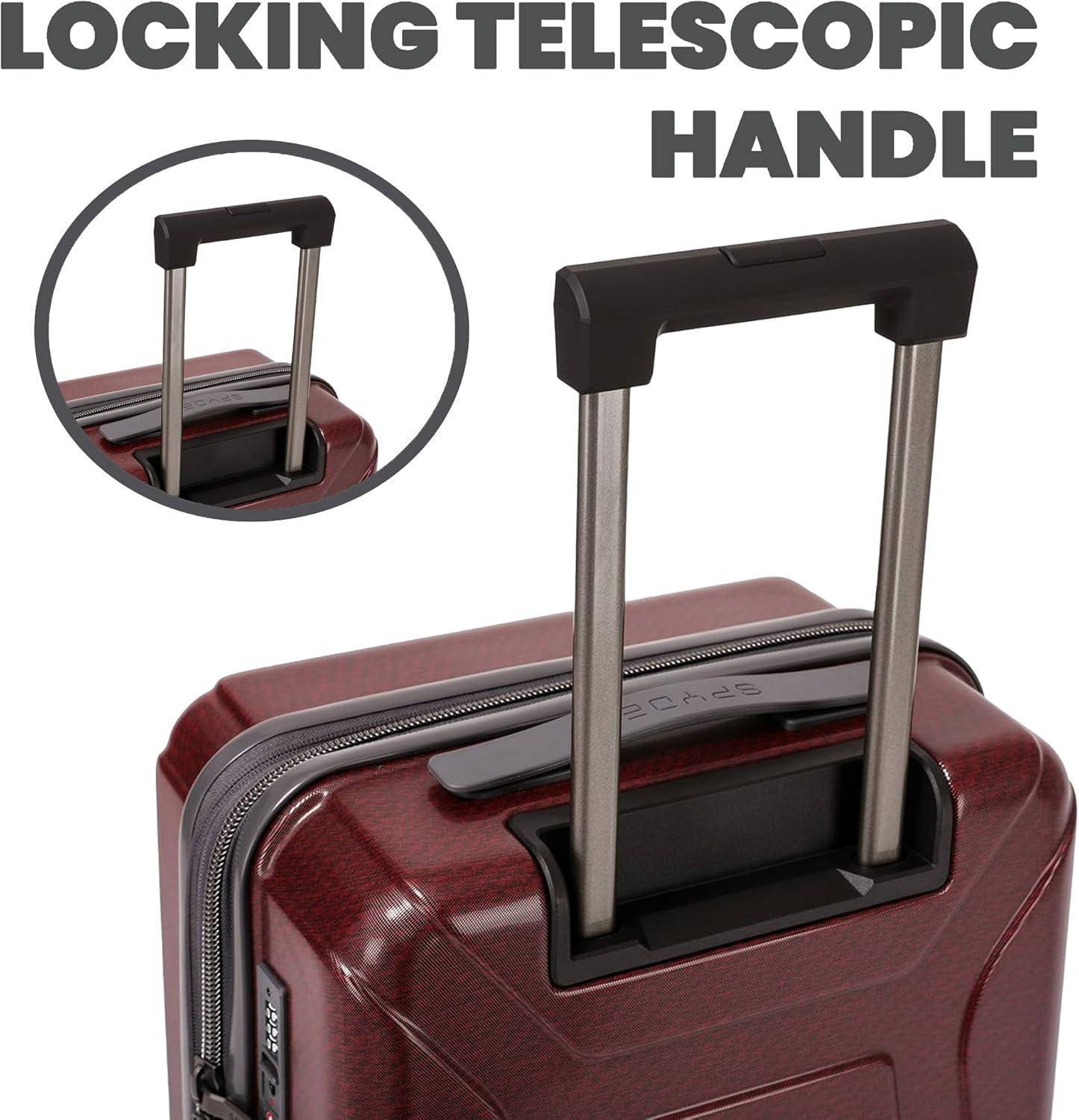 imageSpyder Traverse 20 Inch Carry On Expandable Hardside Upright Suitcase with 360 Spinner Wheels TSA Approved Lock SilverCherry