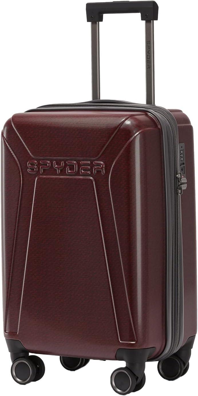 imageSpyder Traverse 20 Inch Carry On Expandable Hardside Upright Suitcase with 360 Spinner Wheels TSA Approved Lock SilverCherry