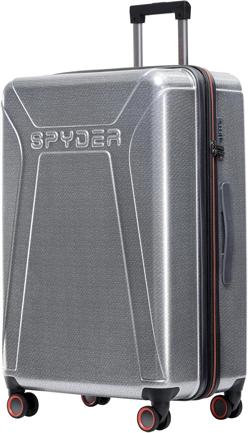 imageSpyder Traverse 20 Inch Carry On Expandable Hardside Upright Suitcase with 360 Spinner Wheels TSA Approved Lock SilverSilver