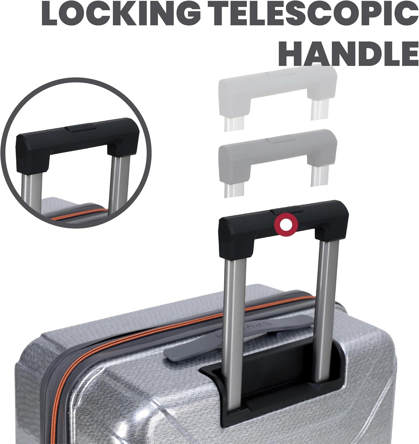 imageSpyder Traverse 20 Inch Carry On Expandable Hardside Upright Suitcase with 360 Spinner Wheels TSA Approved Lock SilverSilver