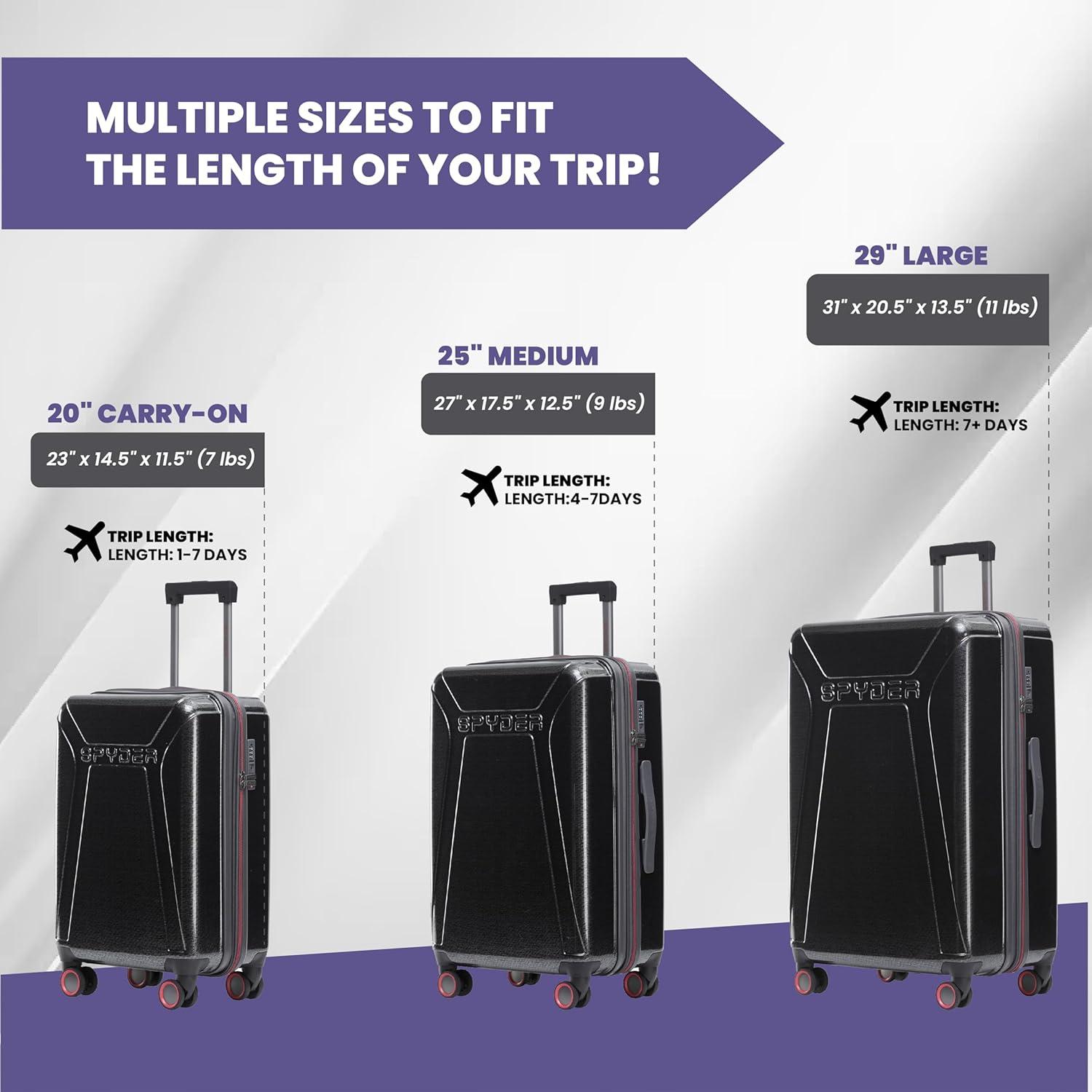 imageSpyder Traverse 20 Inch Carry On Expandable Hardside Upright Suitcase with 360 Spinner Wheels TSA Approved Lock SilverSilver