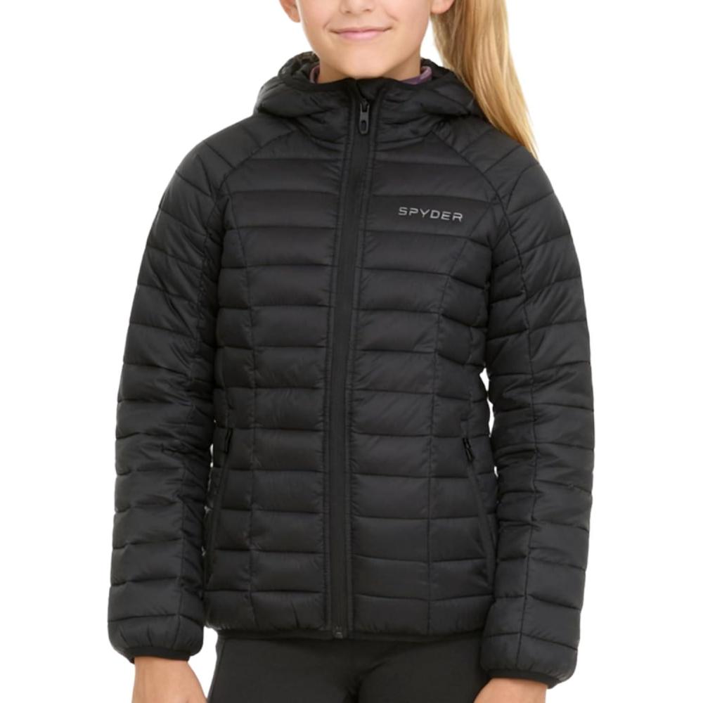 imageSpyder Girls Puffer Jacket with Hood Packable Girls Winter Coats Lightweight Ski Snow OuterwearBlack