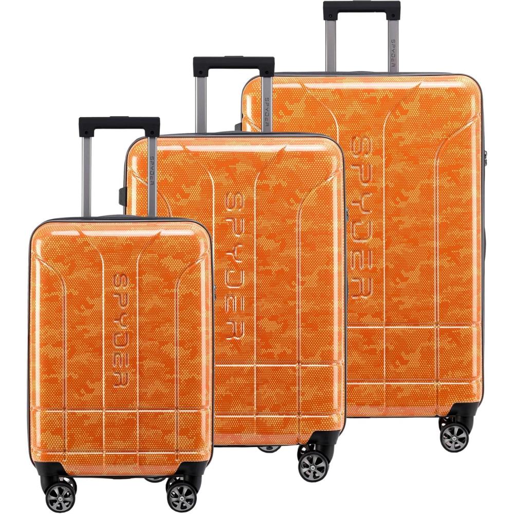 imageSpyder Matrix 25 Inch Medium Checked Luggage Expandable Hardside Upright Suitcase with 360 Spinner Wheels TSA Approved Lock BlueOrange