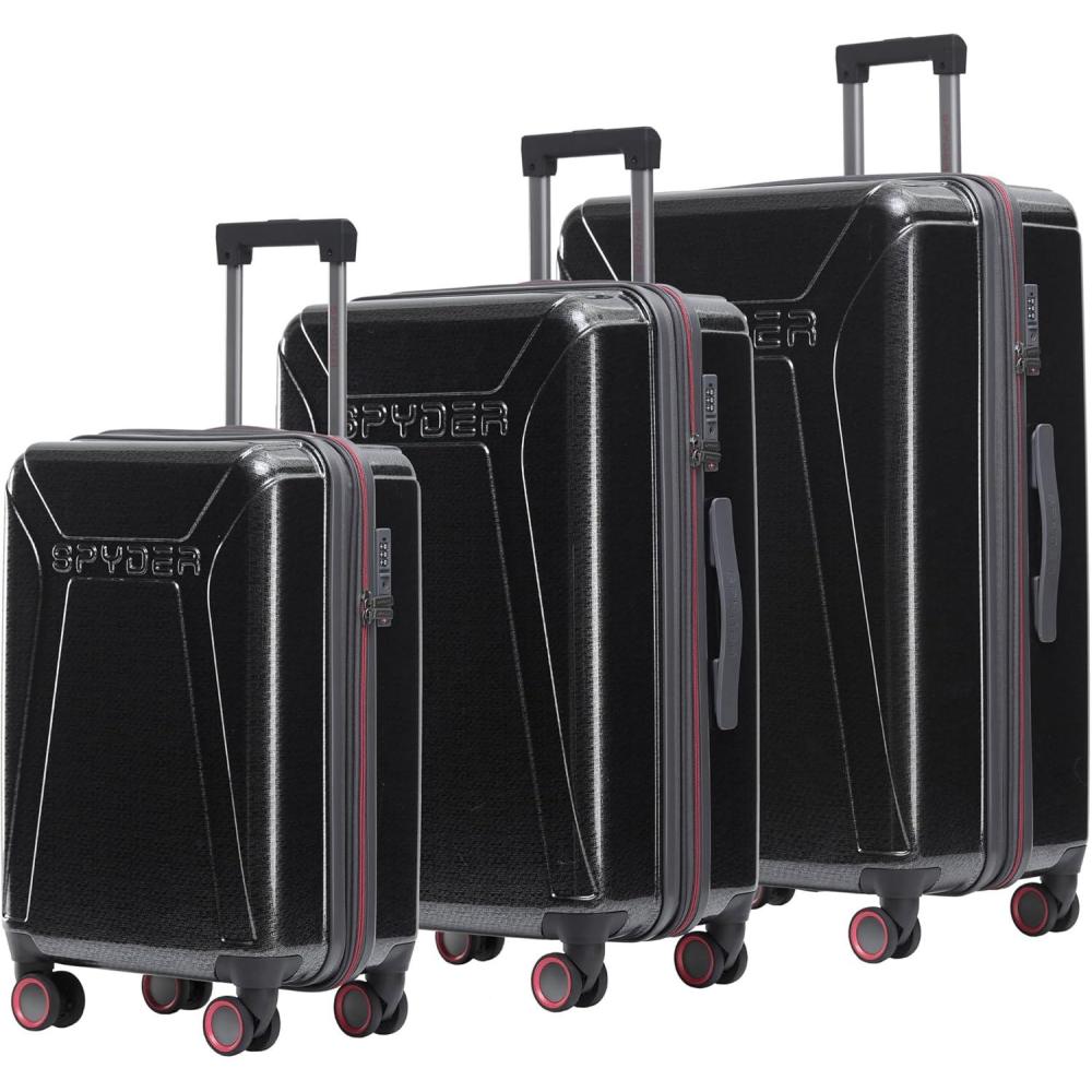 imageSpyder Traverse 20 Inch Carry On Expandable Hardside Upright Suitcase with 360 Spinner Wheels TSA Approved Lock SilverCharcoal