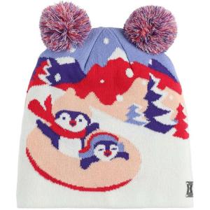 Spyder Girl’s Penguin Double Pom Hat Beanie Hat(Multi)
