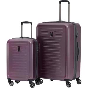 Spyder Rails Expandable Hardside Upright Suitcase with 360° Spinner Wheels, TSA Approved Lock (Black, Medium Checked)(Burgundy)