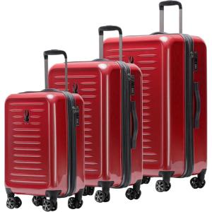 Spyder Rails Expandable Hardside Upright Suitcase with 360° Spinner Wheels, TSA Approved Lock (Black, Medium Checked)(Red)