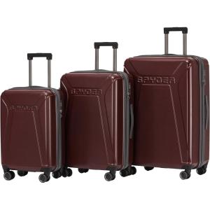 Spyder Traverse 20 Inch Carry On Expandable Hardside Upright Suitcase with 360° Spinner Wheels, TSA Approved Lock, Silver(Cherry)