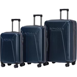 Spyder Traverse 20 Inch Carry On Expandable Hardside Upright Suitcase with 360° Spinner Wheels, TSA Approved Lock, Silver(Deep Blue)