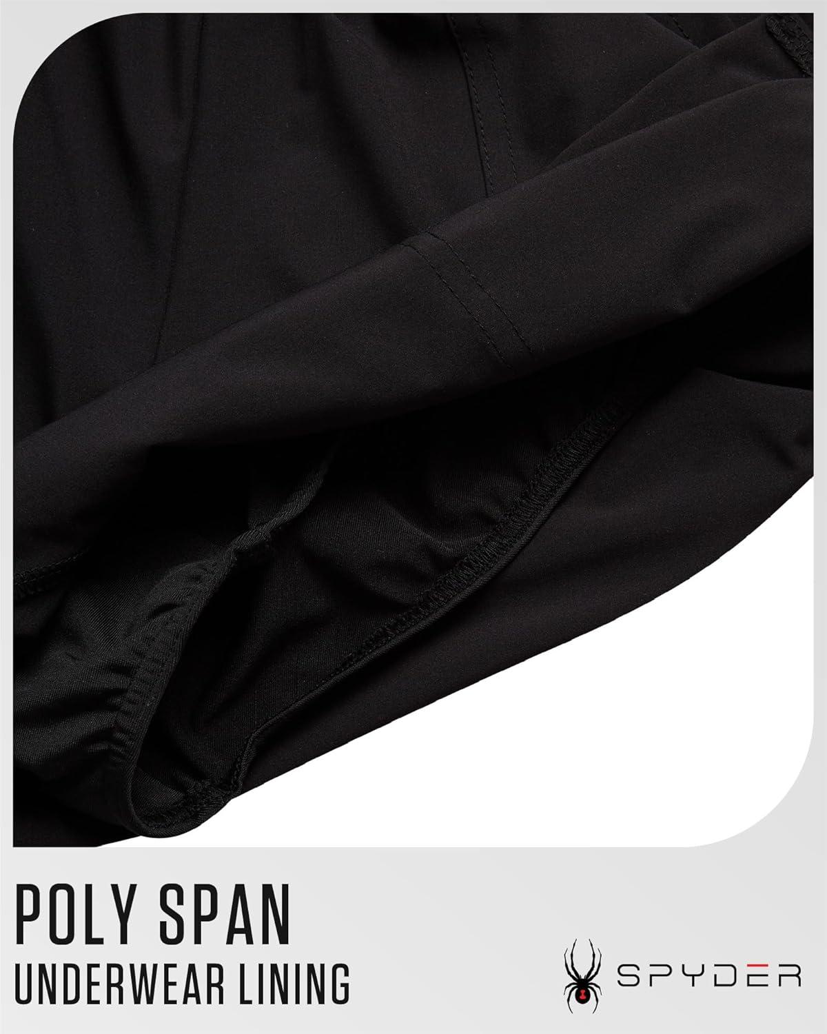 imageSpyder Womens Athletic Shorts Lightweight Stretch Woven Pull On Running Shorts for Women with Built in LinerBlack