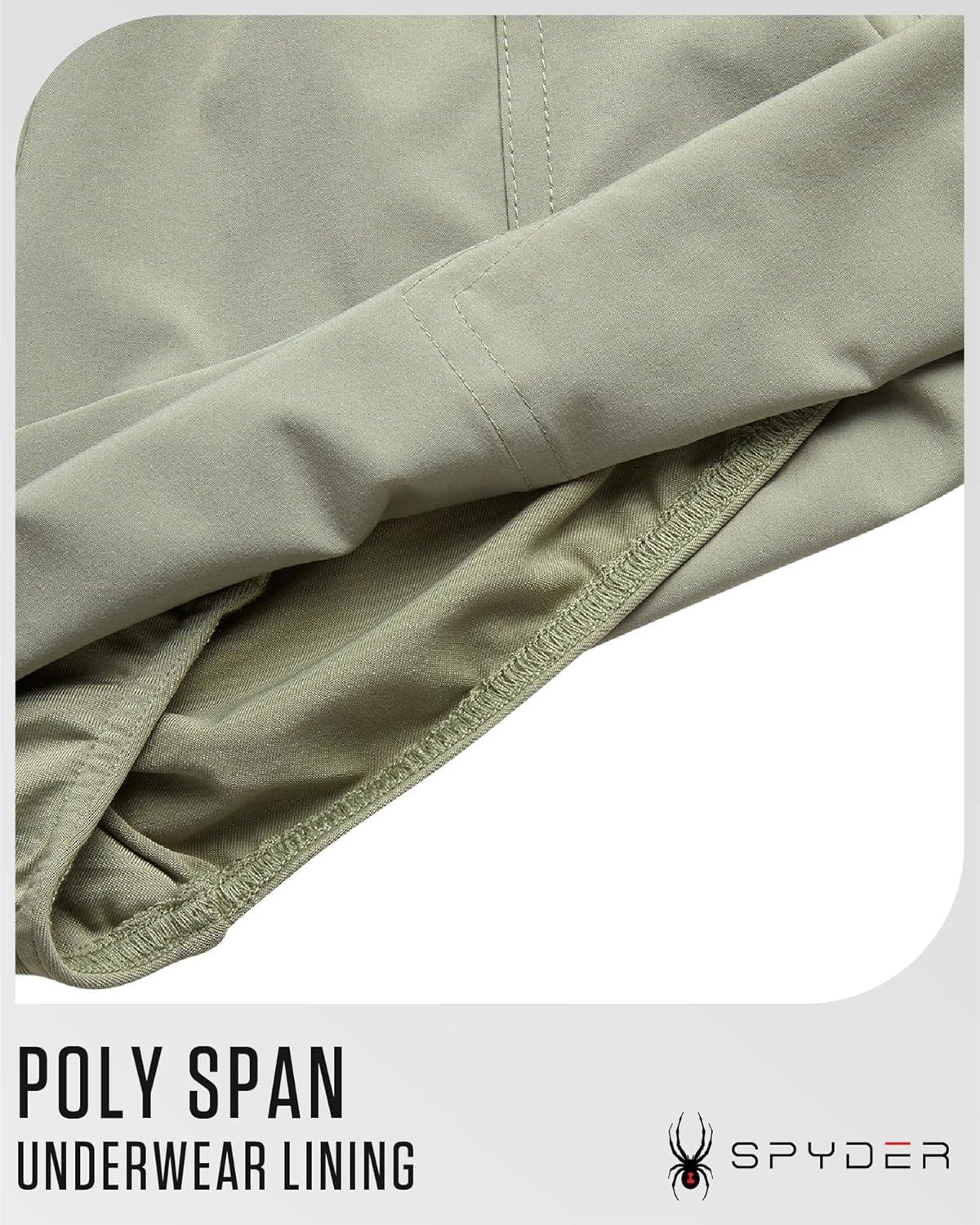 imageSpyder Womens Athletic Shorts Lightweight Stretch Woven Pull On Running Shorts for Women with Built in LinerLight Olive