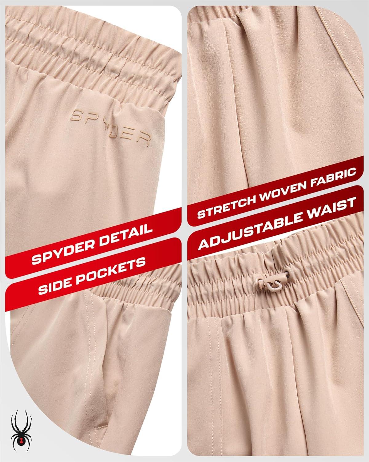 imageSpyder Womens Athletic Shorts Lightweight Stretch Woven Pull On Running Shorts for Women with Built in LinerMushroom