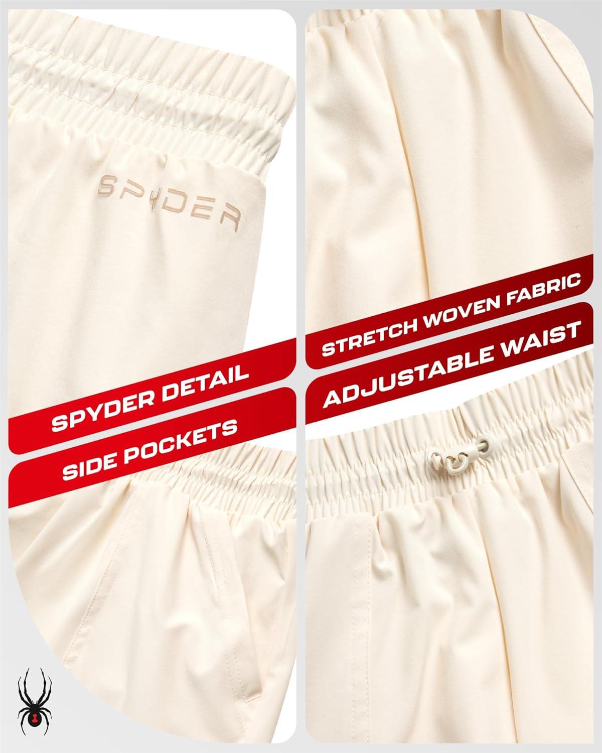 imageSpyder Womens Athletic Shorts Lightweight Stretch Woven Pull On Running Shorts for Women with Built in LinerPearl