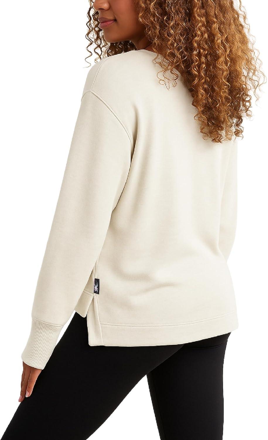 imageSpyder Womens Crewneck Sweatshirt Soft Fleece Stretch UPF30 Lightweight Long Sleeve Pullover Sweatshirt for WomenOatmeal Heather