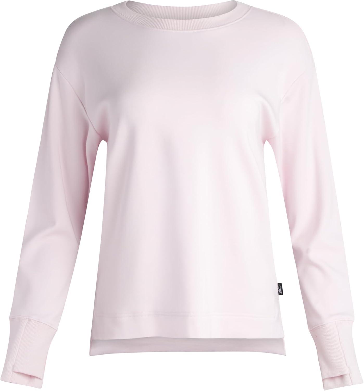 imageSpyder Womens Crewneck Sweatshirt Soft Fleece Stretch UPF30 Lightweight Long Sleeve Pullover Sweatshirt for WomenPale Mauve Heather