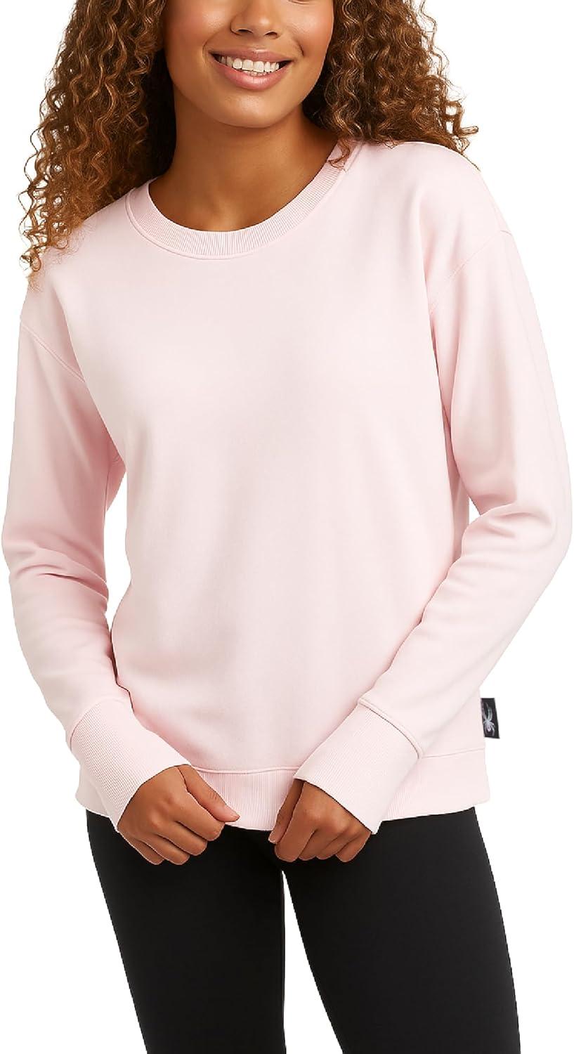 imageSpyder Womens Crewneck Sweatshirt Soft Fleece Stretch UPF30 Lightweight Long Sleeve Pullover Sweatshirt for WomenPale Mauve Heather