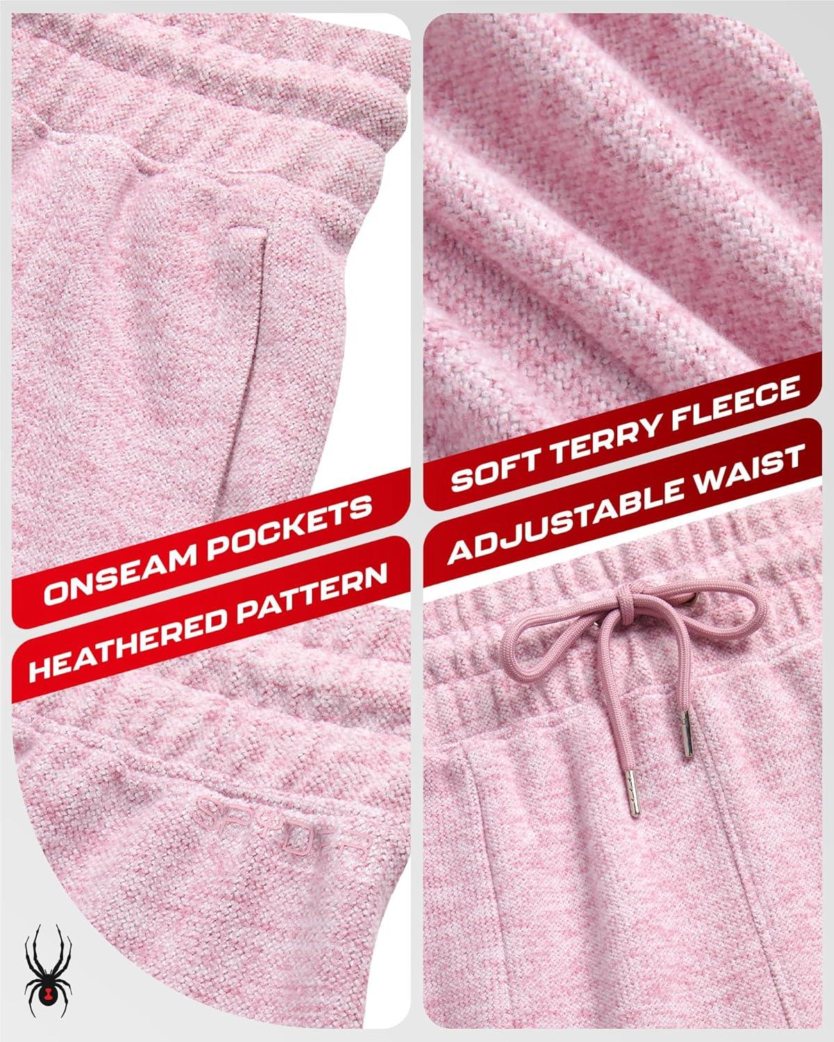 imageSpyder Womens Fleece Shorts Lightweight Cozy Terry Daily Athletic Shorts for Women with Pockets for Gym amp LoungewearLilac