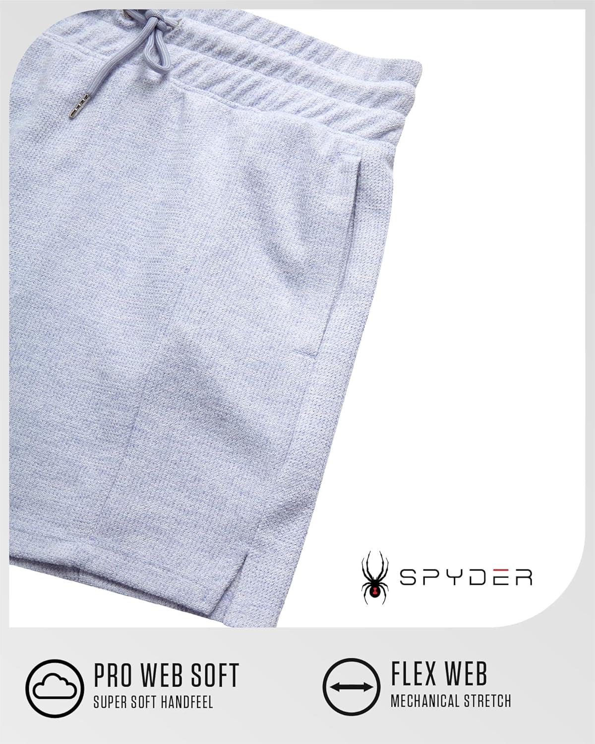 imageSpyder Womens Fleece Shorts Lightweight Cozy Terry Daily Athletic Shorts for Women with Pockets for Gym amp LoungewearMist Blue