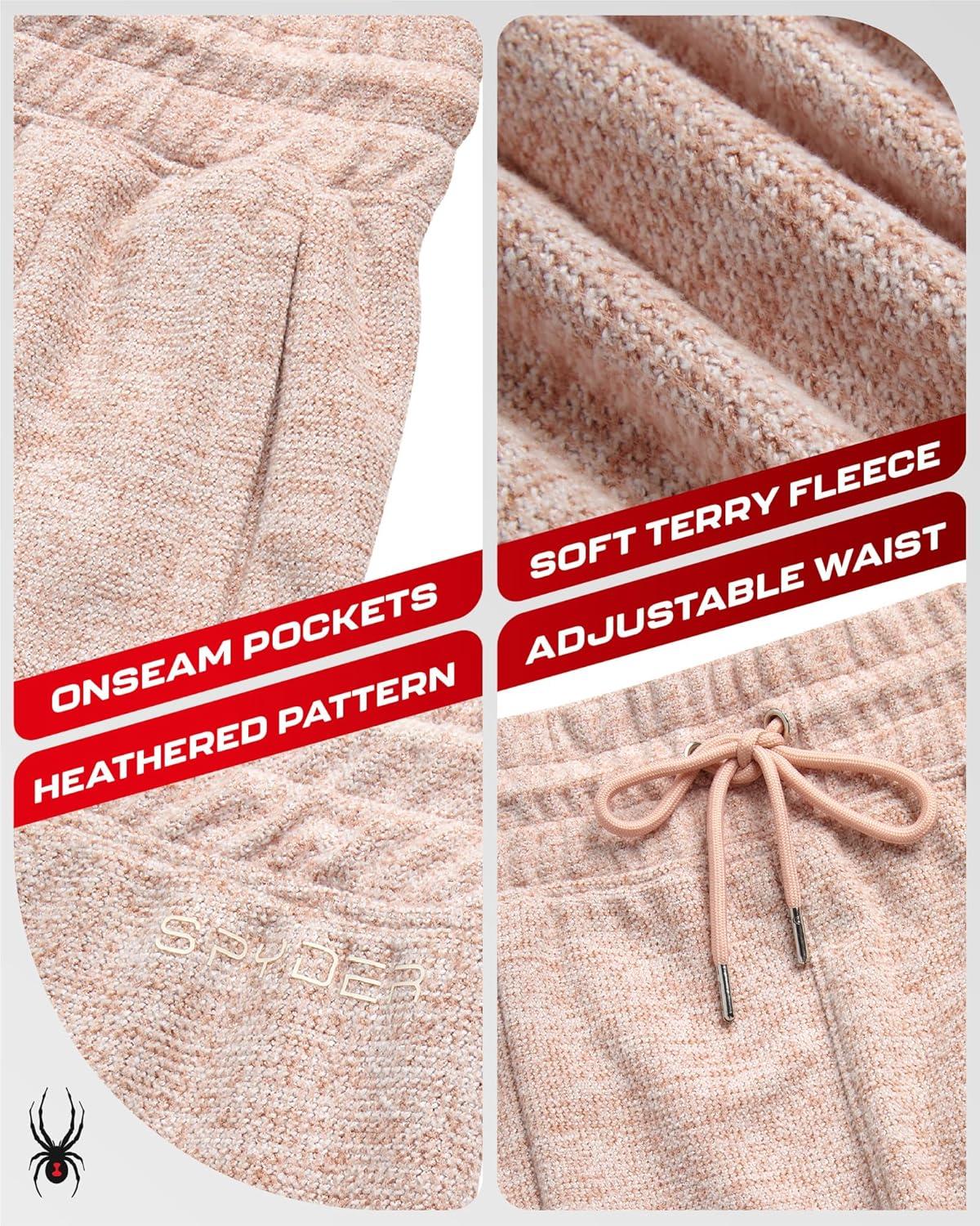 imageSpyder Womens Fleece Shorts Lightweight Cozy Terry Daily Athletic Shorts for Women with Pockets for Gym amp LoungewearMushroom