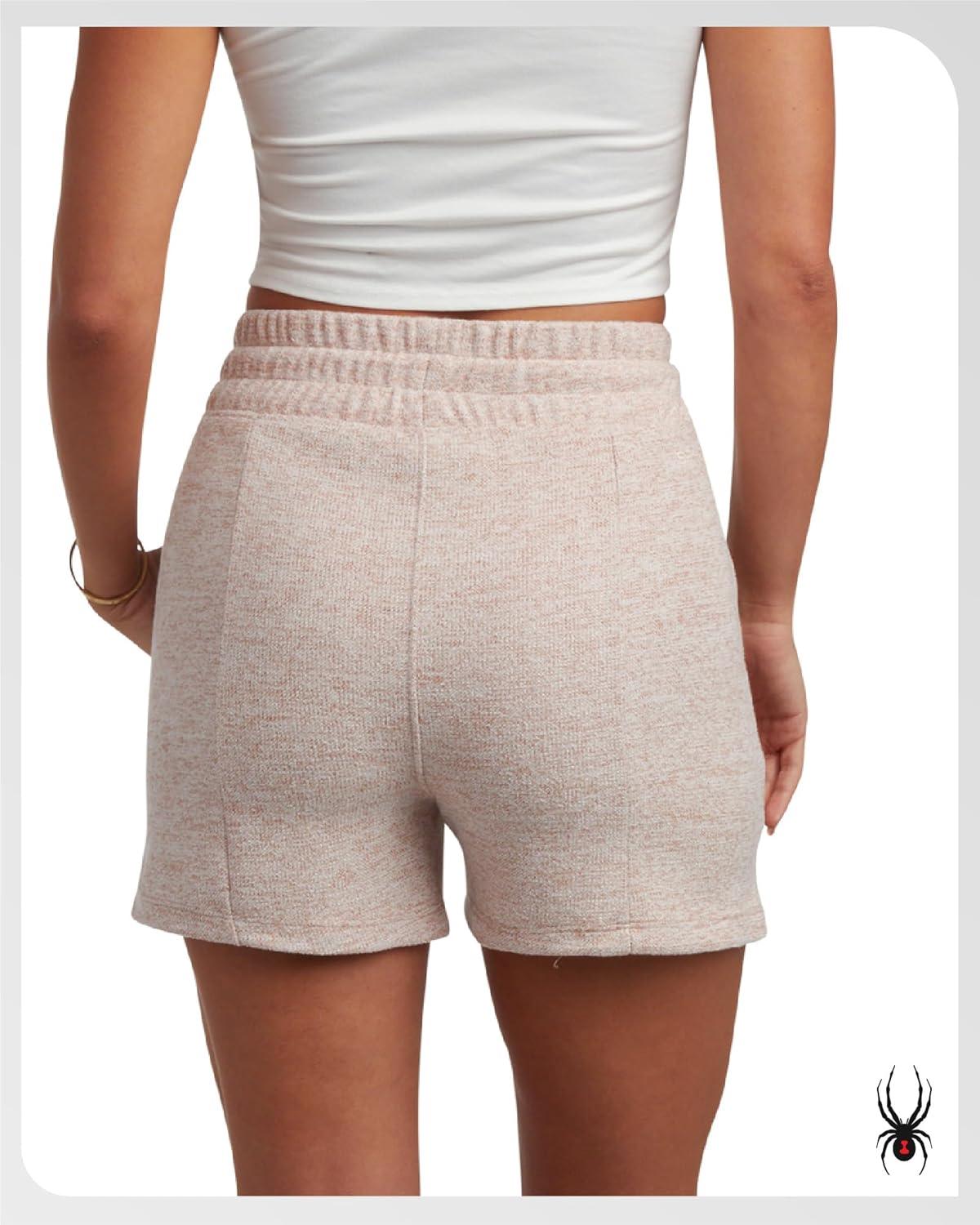 imageSpyder Womens Fleece Shorts Lightweight Cozy Terry Daily Athletic Shorts for Women with Pockets for Gym amp LoungewearMushroom