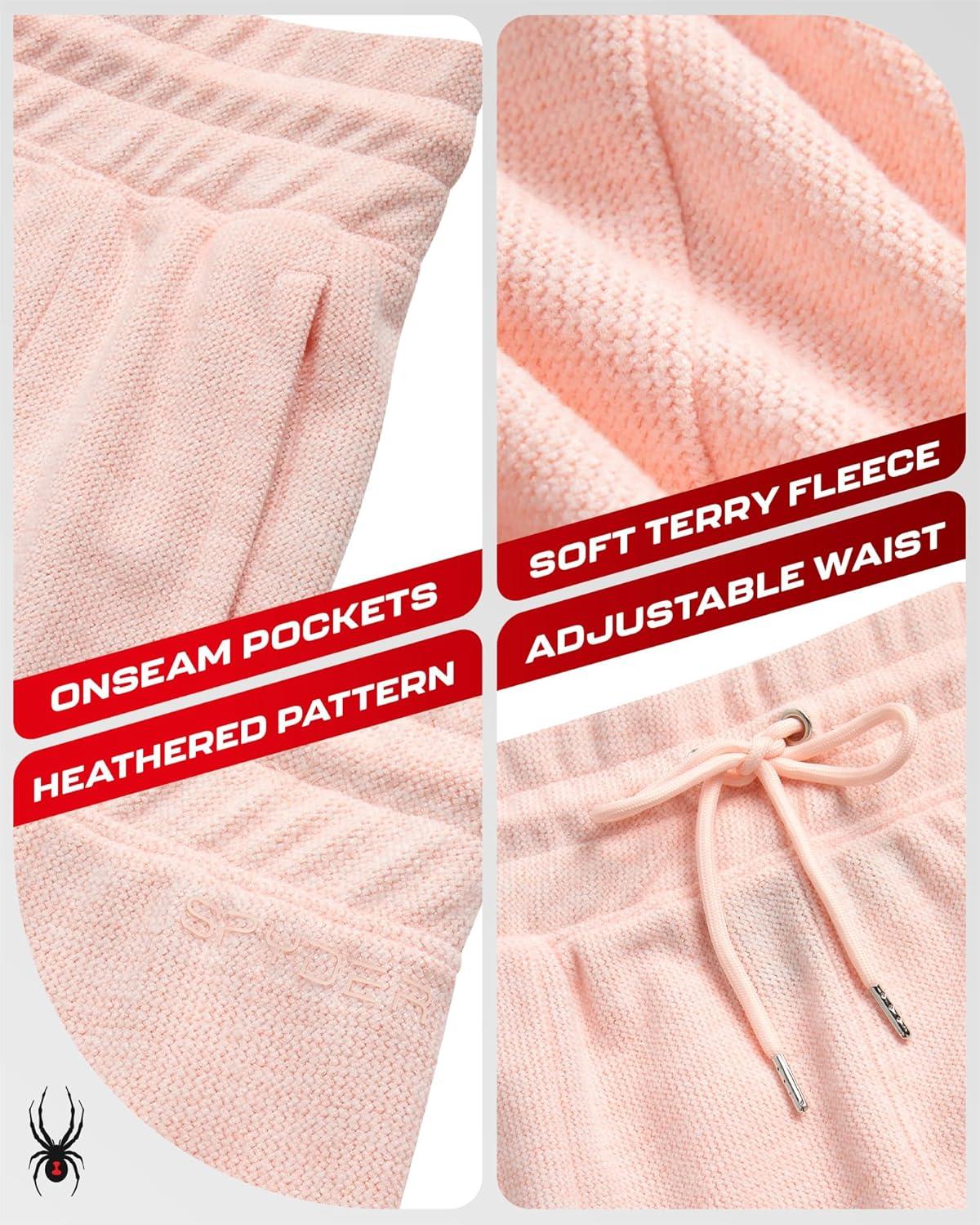 imageSpyder Womens Fleece Shorts Lightweight Cozy Terry Daily Athletic Shorts for Women with Pockets for Gym amp LoungewearPeach Blush