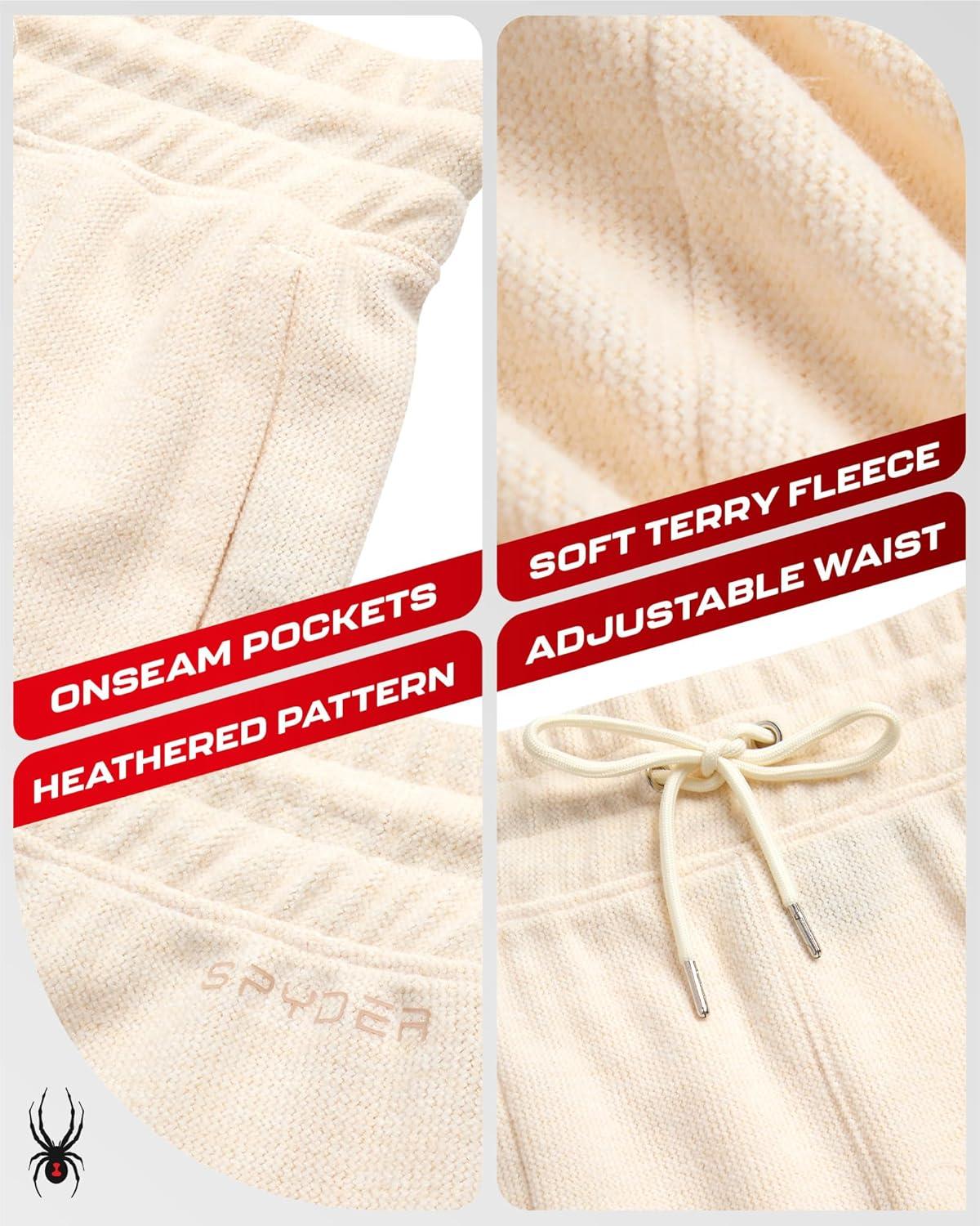 imageSpyder Womens Fleece Shorts Lightweight Cozy Terry Daily Athletic Shorts for Women with Pockets for Gym amp LoungewearPearl