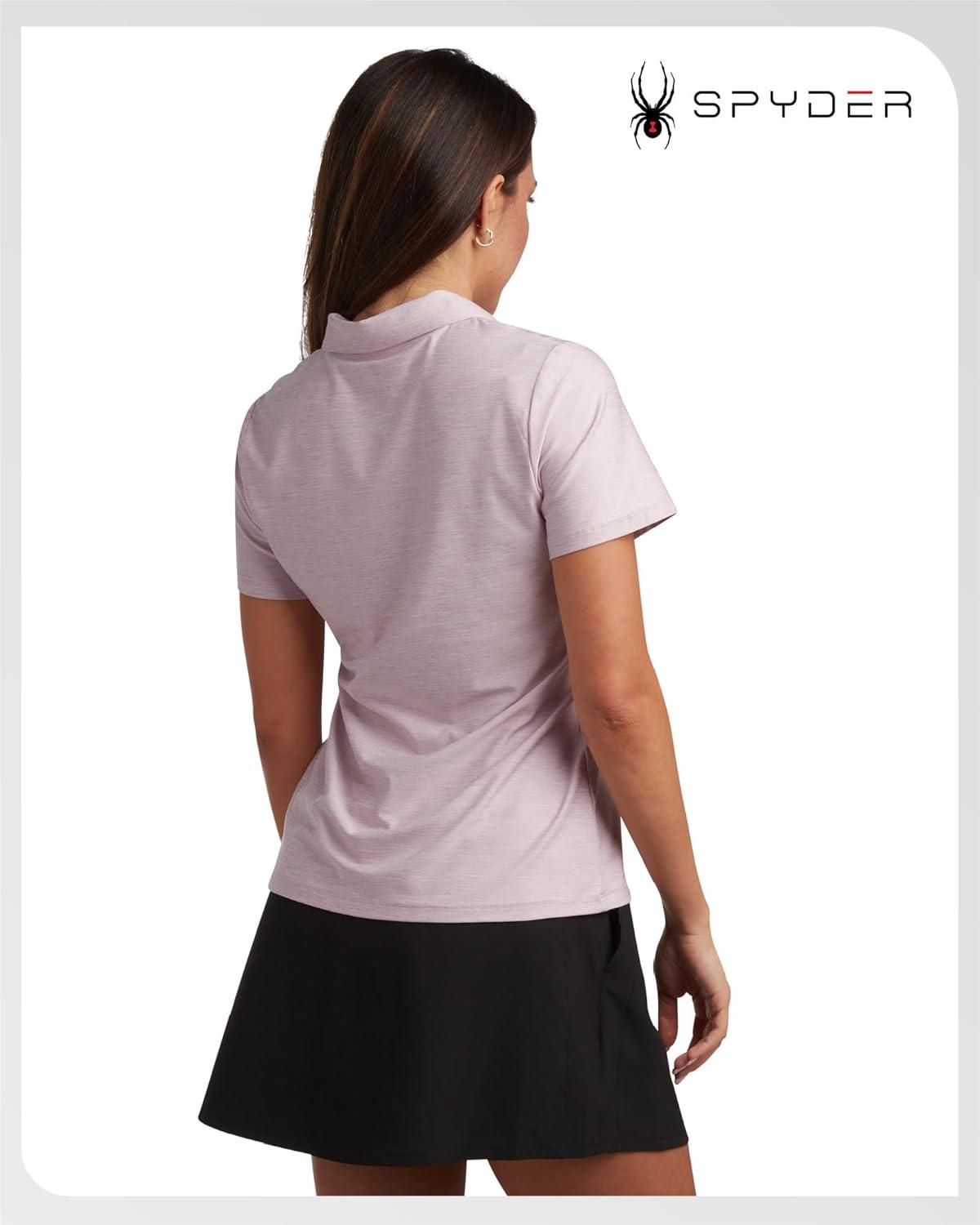 imageSpyder Womens Golf Shirt Moisture Wicking Lightweight Stretch Sport Top Polo Shirts for Women with UPF 30 Sun ProtectionLilac