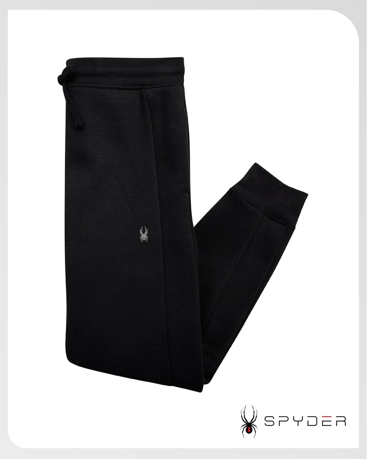 imageSpyder Womens Jogger Pants Slim Fit Athletic Sweatpants Women High Waisted Soft Brushed Fleece Joggers for WomenBlack