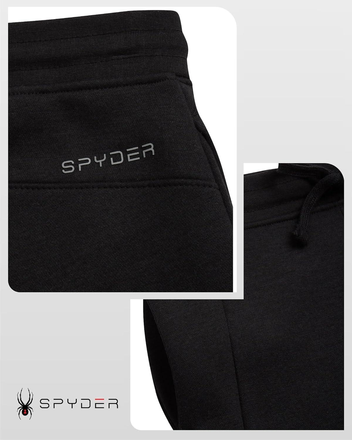 imageSpyder Womens Jogger Pants Slim Fit Athletic Sweatpants Women High Waisted Soft Brushed Fleece Joggers for WomenBlack