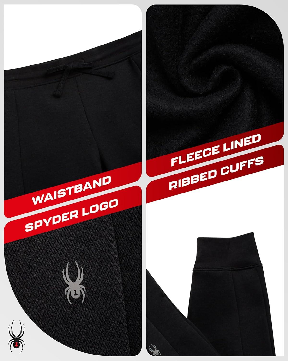 imageSpyder Womens Jogger Pants Slim Fit Athletic Sweatpants Women High Waisted Soft Brushed Fleece Joggers for WomenBlack